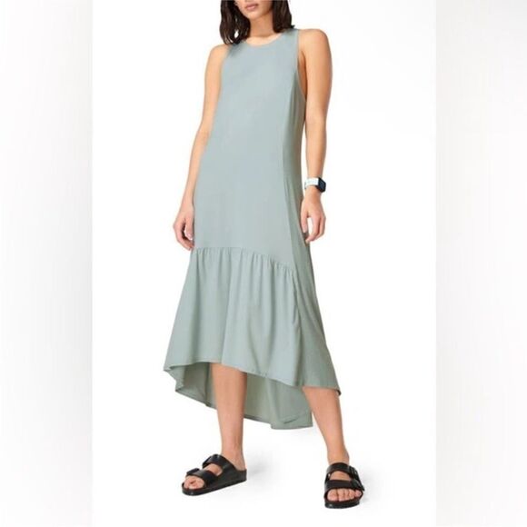 Sweaty Betty NWT Explorer Ace Midi Dress in Smoke Blue Size Large - Picture 3 of 8